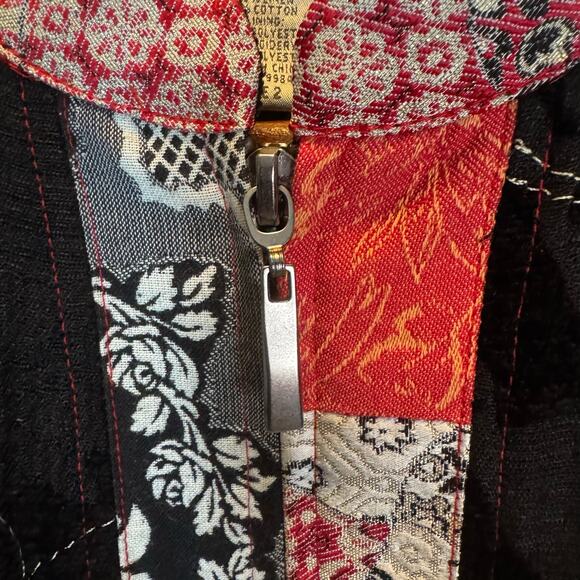 Chico’s Women’s 2 (L) Floral Patchwork Embroidered Jacket Silk Linen Blend READ - Picture 14 of 16